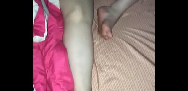  Whore wife sleeps with legs spread.